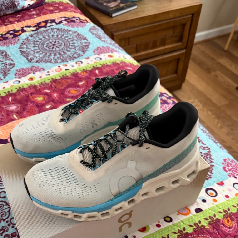On Running Cloudmonster 2 Light Blue and Black Sneakers